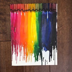 Rainbow Crayon Melt Art